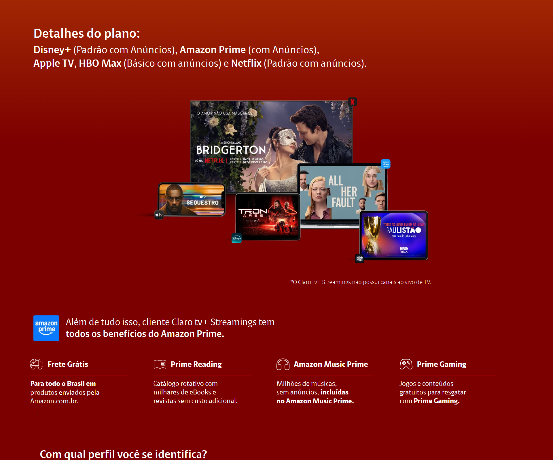 Claro tv+ Streamings