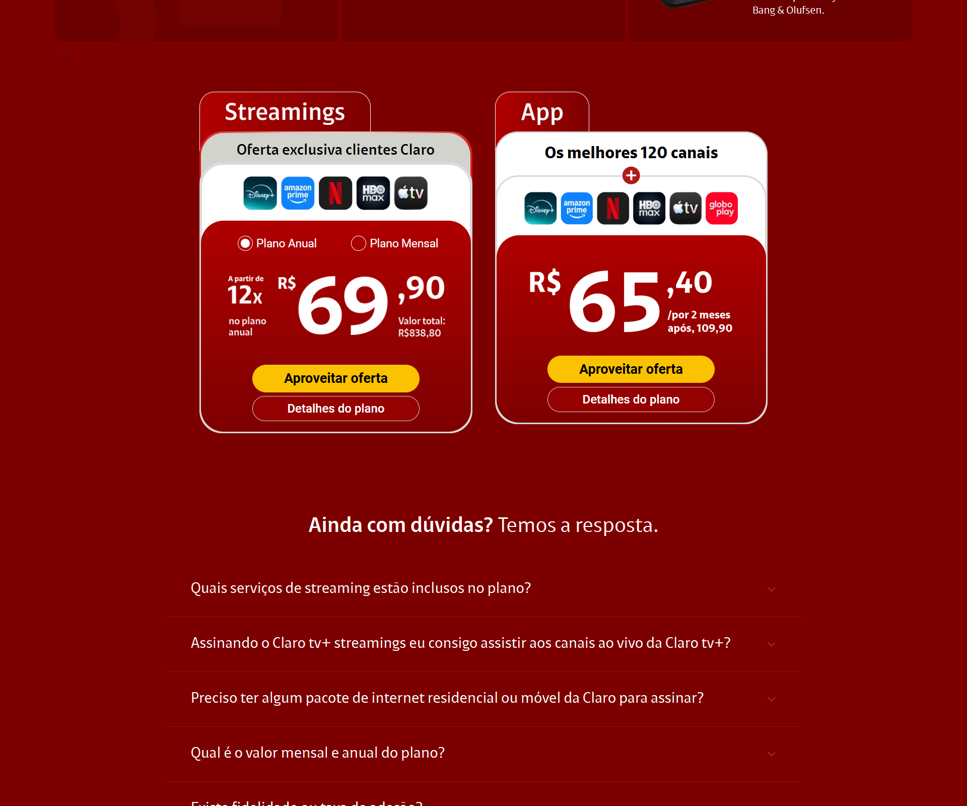 Claro tv+ Streamings