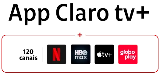 Vem com mais de 120 canais, Apple TV+ Netflix, Max e Globoplay incluso
