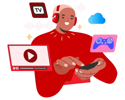 Ilustração de jogos online com estabilidade